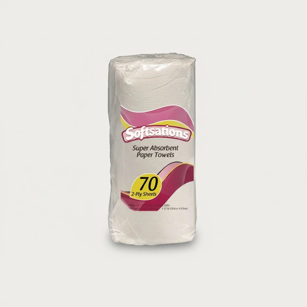 Premium 3-Ply White Paper Towel Roll - (70 Sheets) - Ultra-Absorbent, BPA-Free, and Soft - Perfect for Home & Office