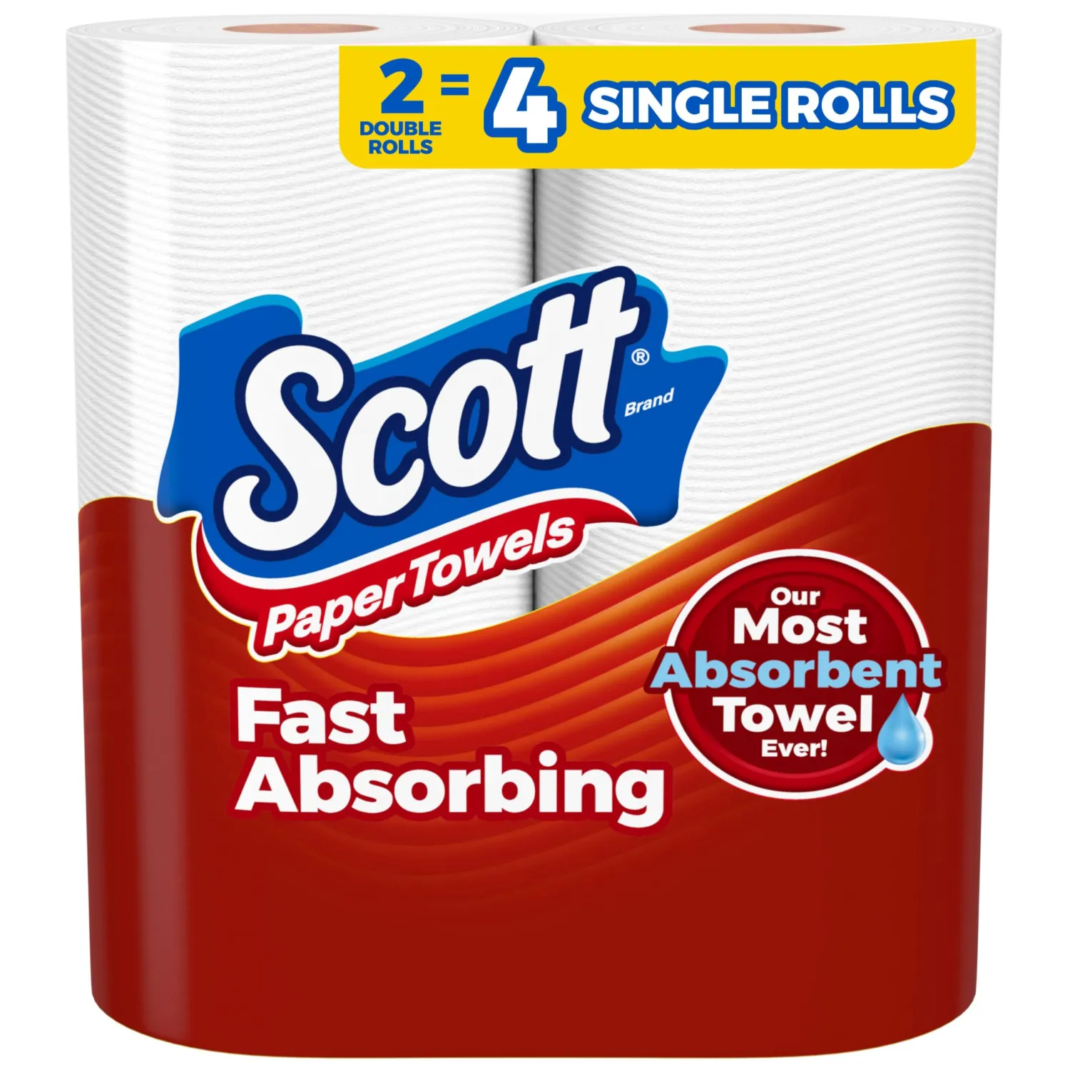 Scott Paper Towels, Choose-A-Sheet, 2 Double Rolls = 4 Regular Rolls (100 Sheets Per Roll)