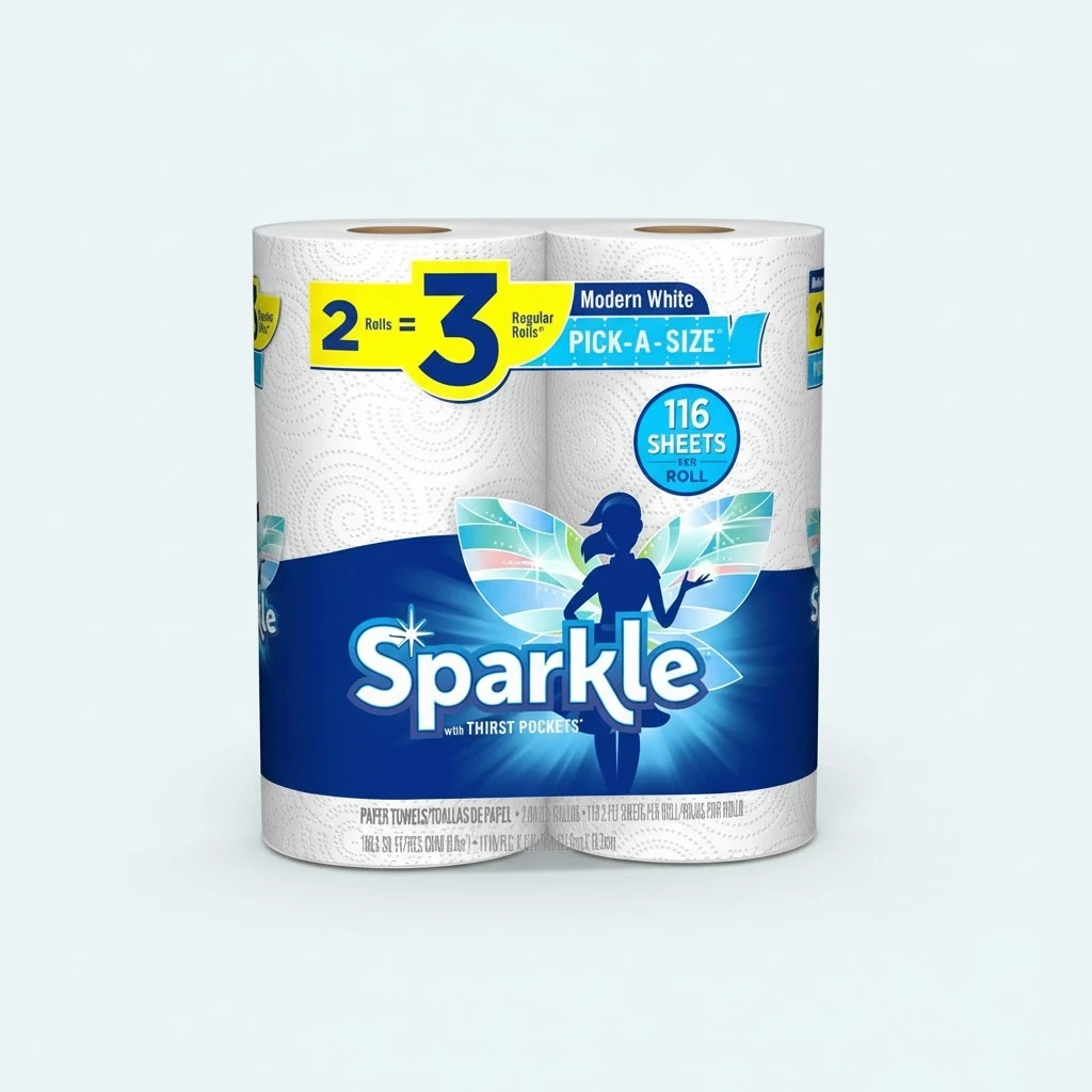 Sparkle Paper Towel, 2 Giant Pas Rolls, 1.095 lb