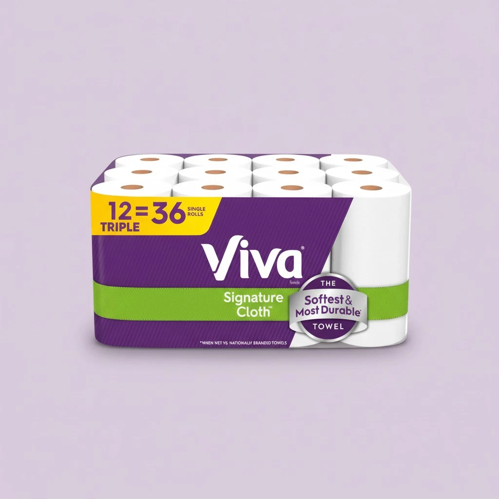 Viva Signature Cloth Paper Towels, 12 Triple Rolls, 129 Sheets per Roll