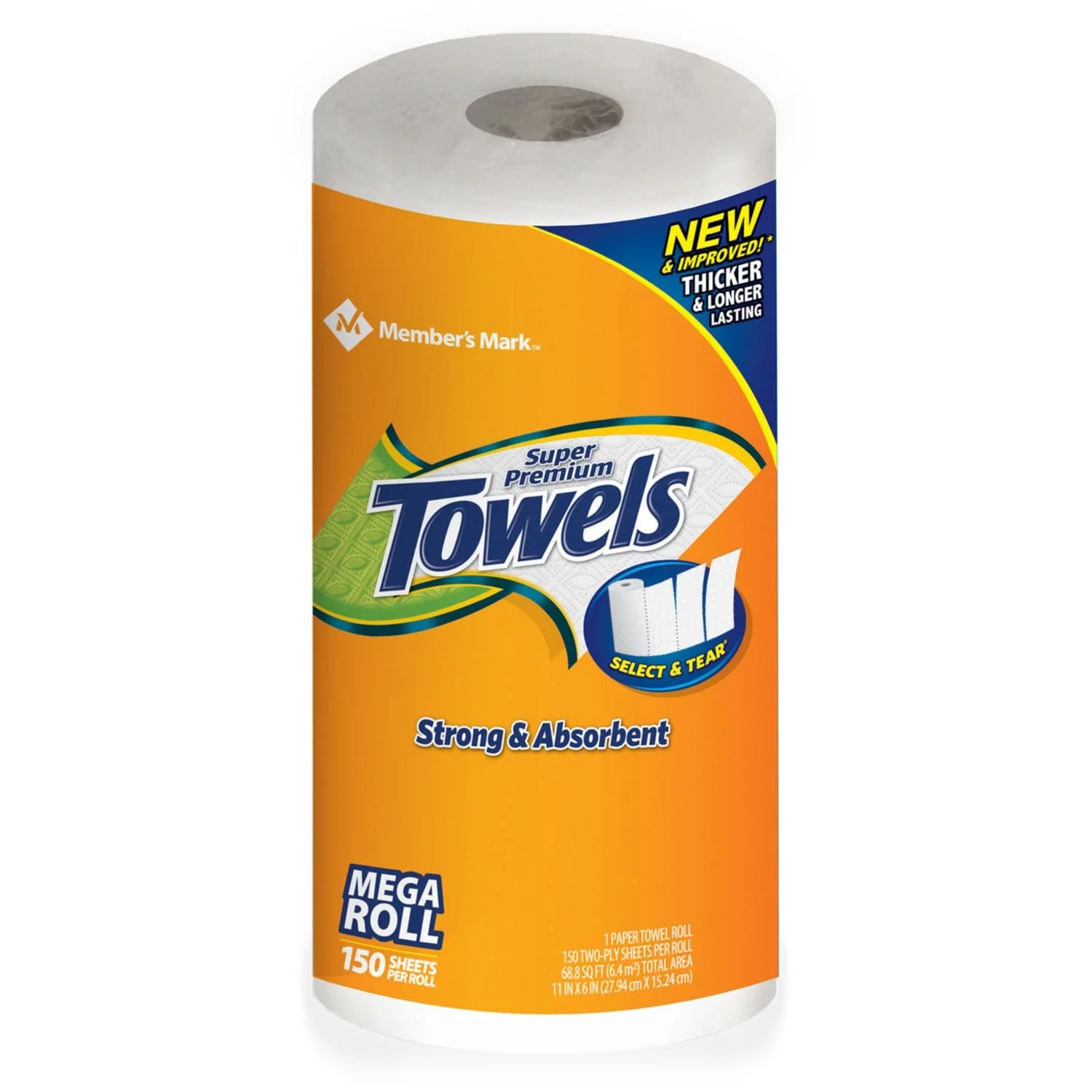 Member's Mark Super Premium Paper Towels, 15 Rolls, 150 Sheets per roll