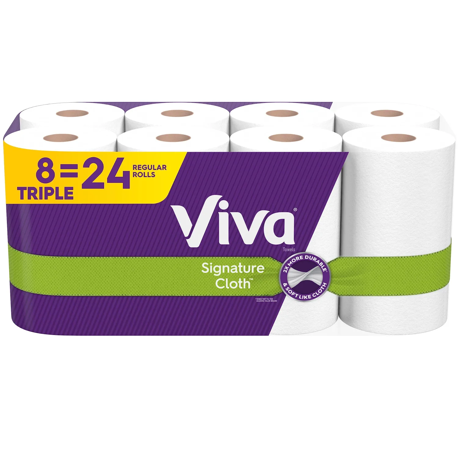 Viva Signature Cloth Paper Towels, Choose-A-Sheet - 8 Triple Rolls (141 Sheets per Roll)