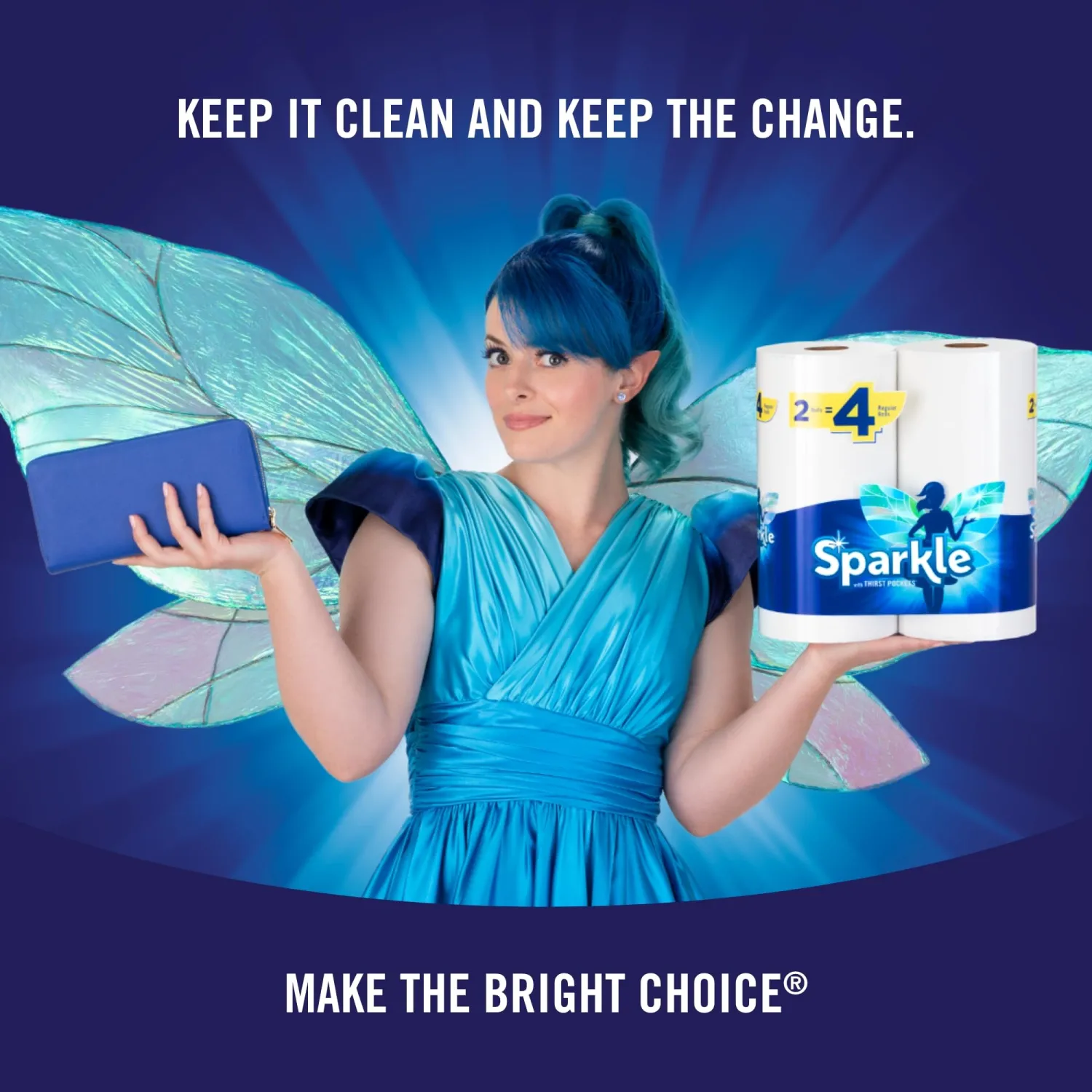 Sparkle Tear-A-Square Paper Towels, 12 Double Rolls = 24 Regular Rolls, Customizable Sheet Size Paper Towel