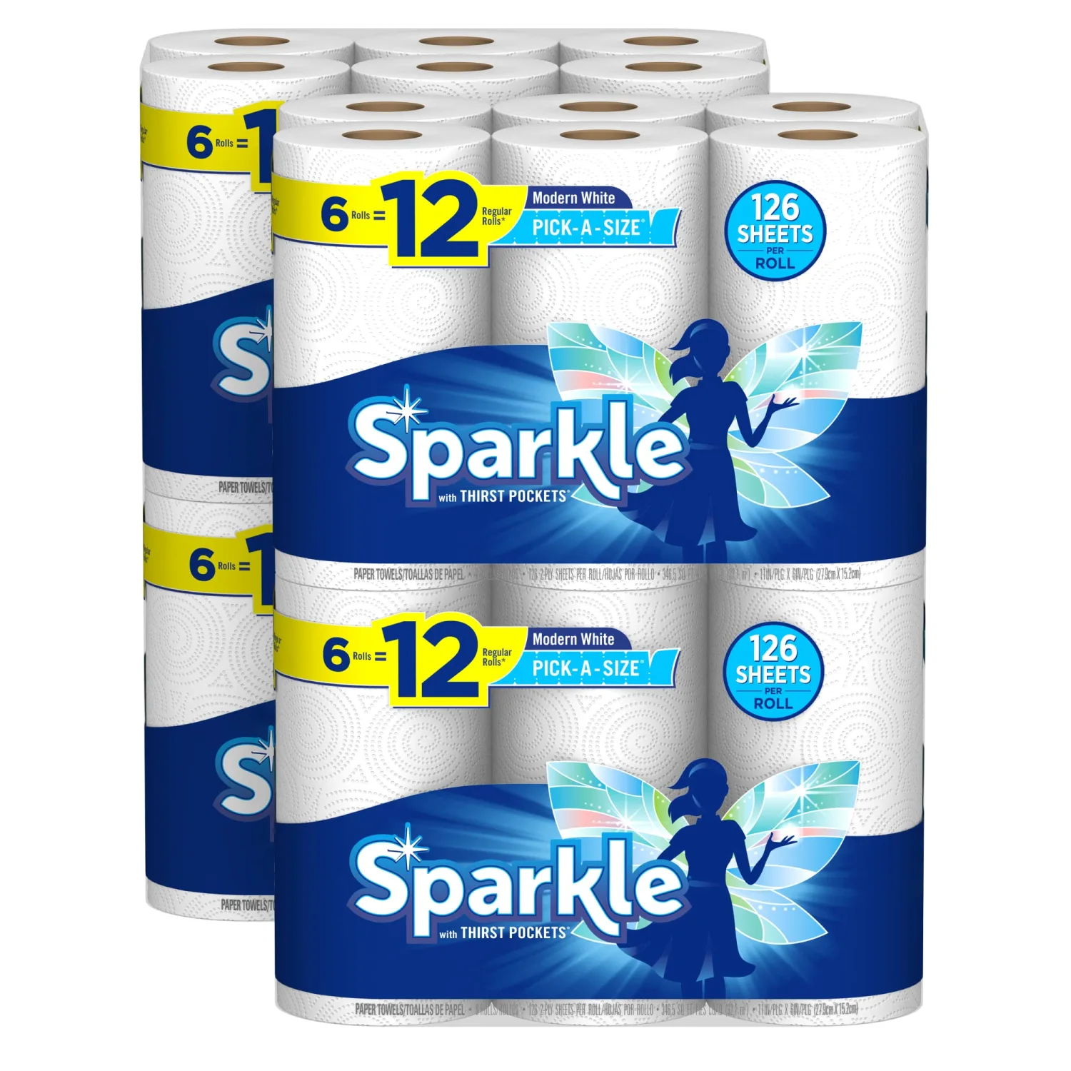 Sparkle® Pick-A-Size® Paper Towels, 24 Double Rolls = 48 Regular Rolls