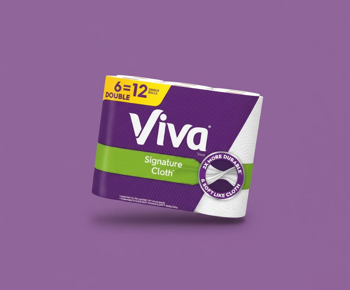 Viva Soft & Strong Kitchen Paper Towels, Signature Cloth Towels White, 6 Count, 12 Single Rolls