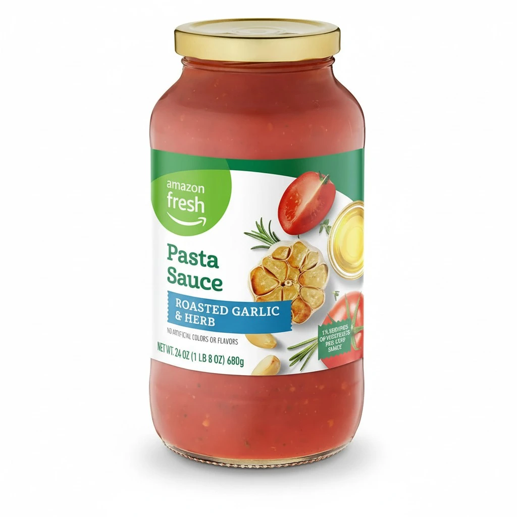 Amazon Fresh, Roasted Garlic & Herb Pasta Sauce, 24 Oz