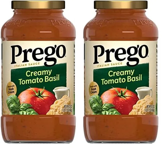 Prego Creamy Tomato Basil Pasta Sauce, 23.5 OZ Jar (Pack of 2)