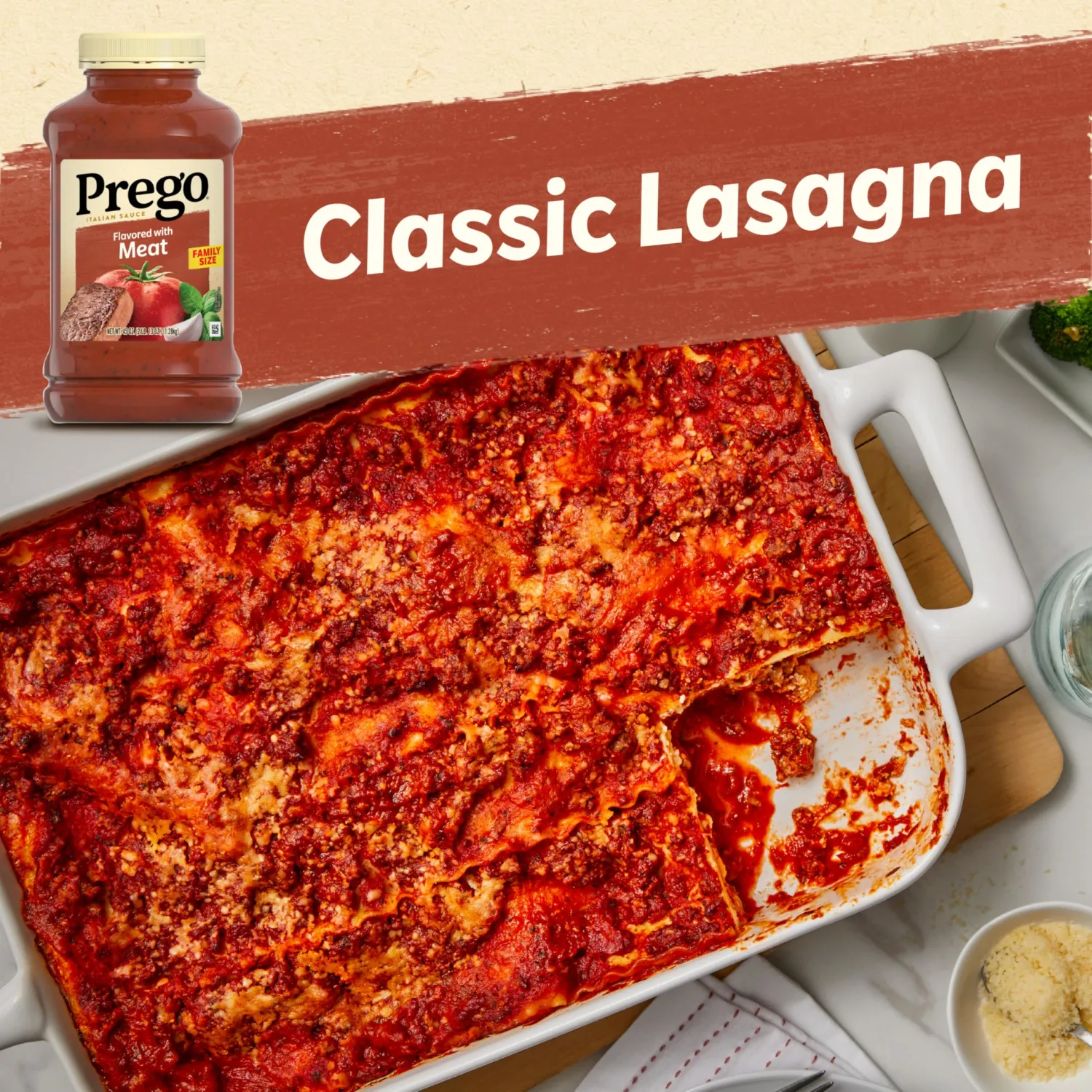 Prego Italian Tomato Pasta Sauce Flavored With Meat, 45 OZ Jar (Pack of 2)