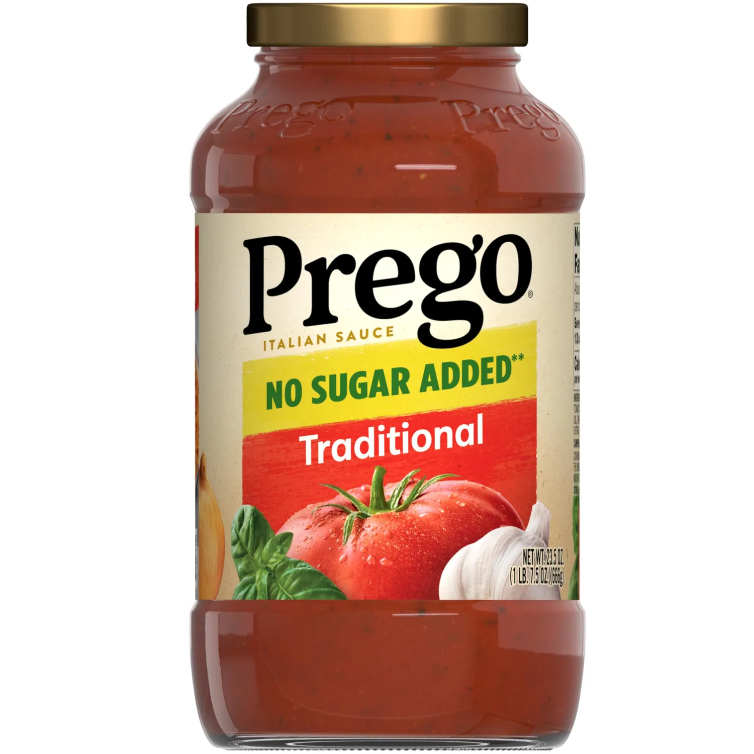 Prego Traditional No Sugar Added Pasta Sauce, 23.5 Oz Jar