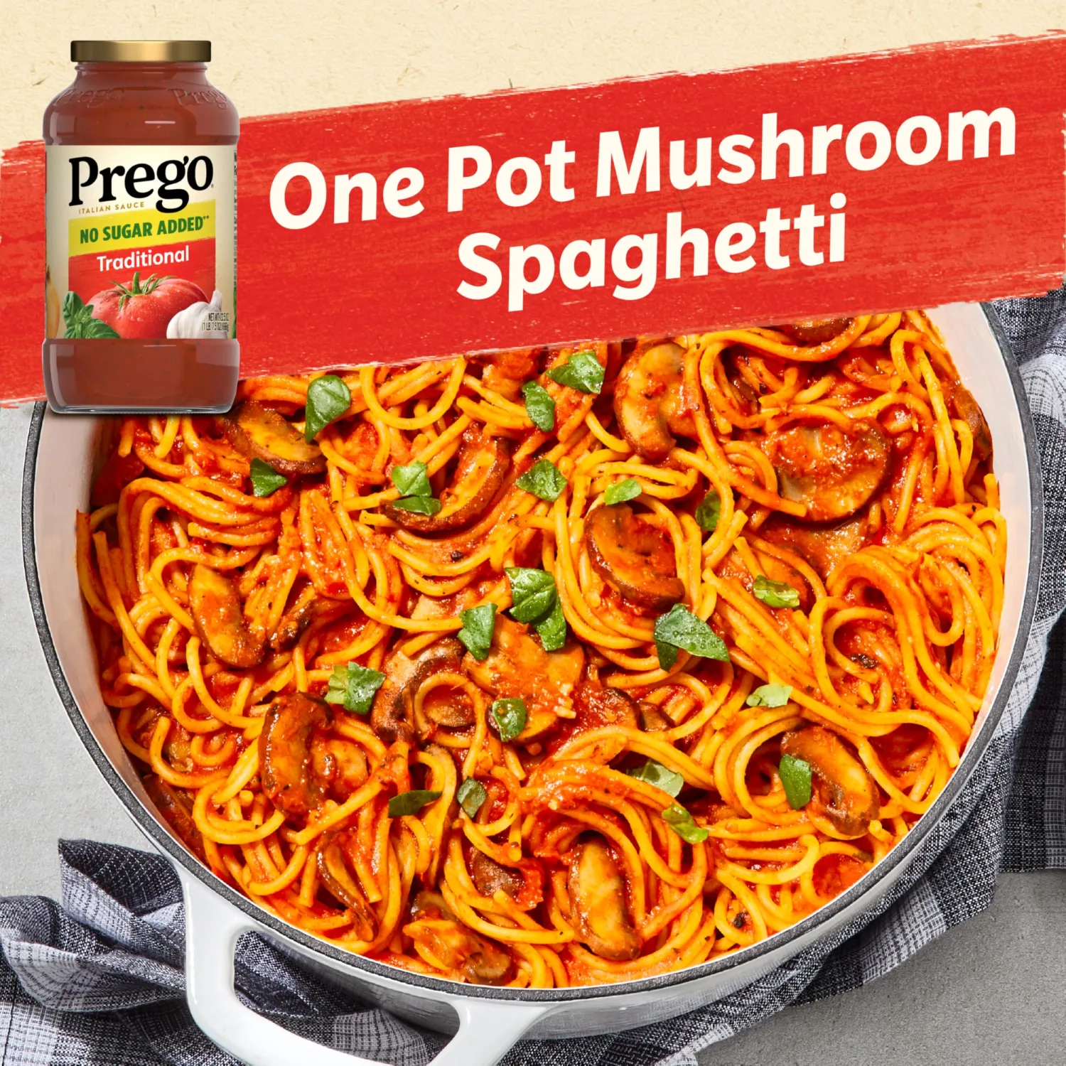 Prego Traditional No Sugar Added Pasta Sauce, 23.5 Oz Jar