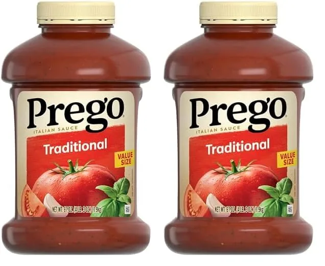 Prego Traditional Pasta Sauce, 67 Oz Jar (Pack of 2)