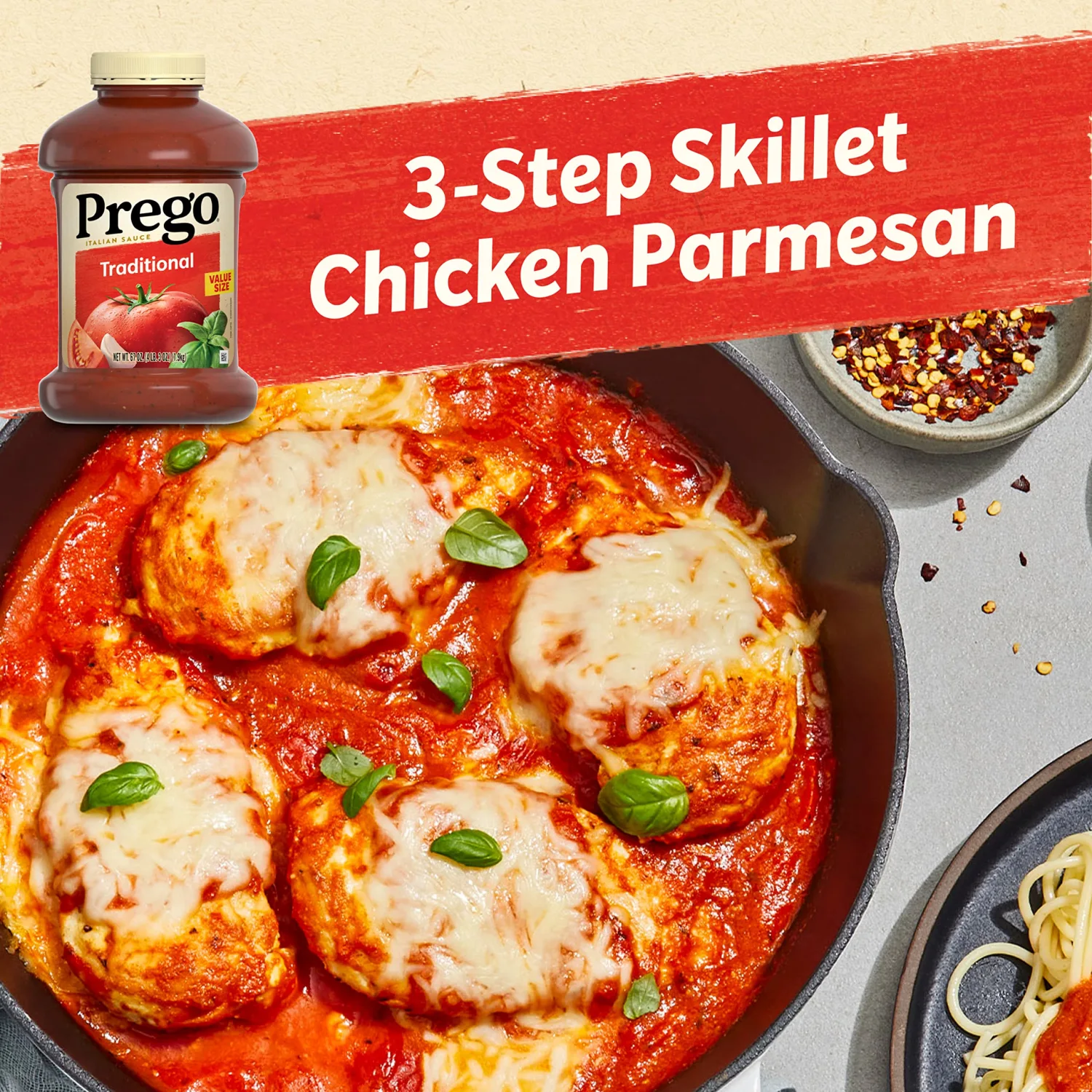 Prego Traditional Pasta Sauce, 67 Oz Jar (Pack of 2)