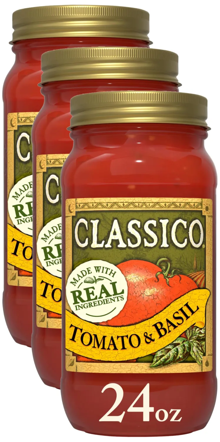 Classico Tomato & Basil Spaghetti Pasta Sauce (24 oz Jar) (Pack of 3)