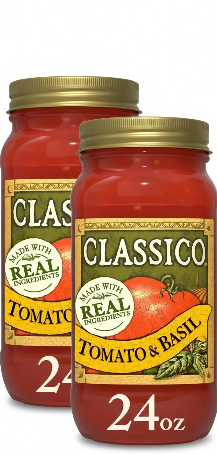 Classico Tomato & Basil Spaghetti Pasta Sauce (24 oz Jar) (Pack of 3)