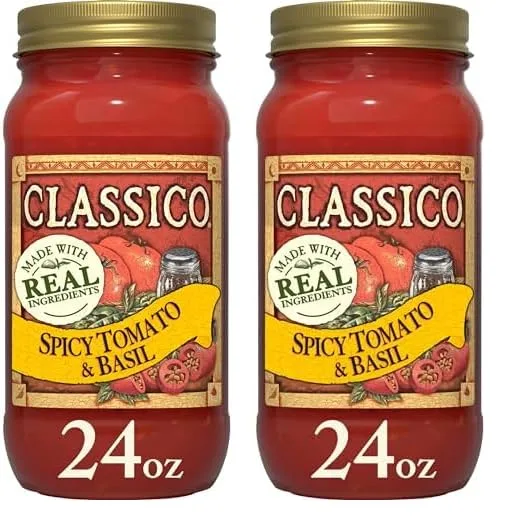 Classico Spicy Tomato and Basil Pasta Sauce (24 oz Jar) (Pack of 2)