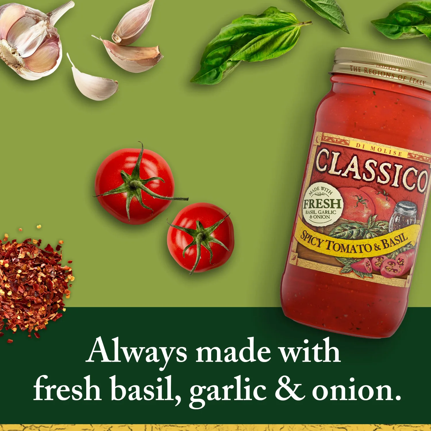 Classico Spicy Tomato and Basil Pasta Sauce (24 oz Jar) (Pack of 2)