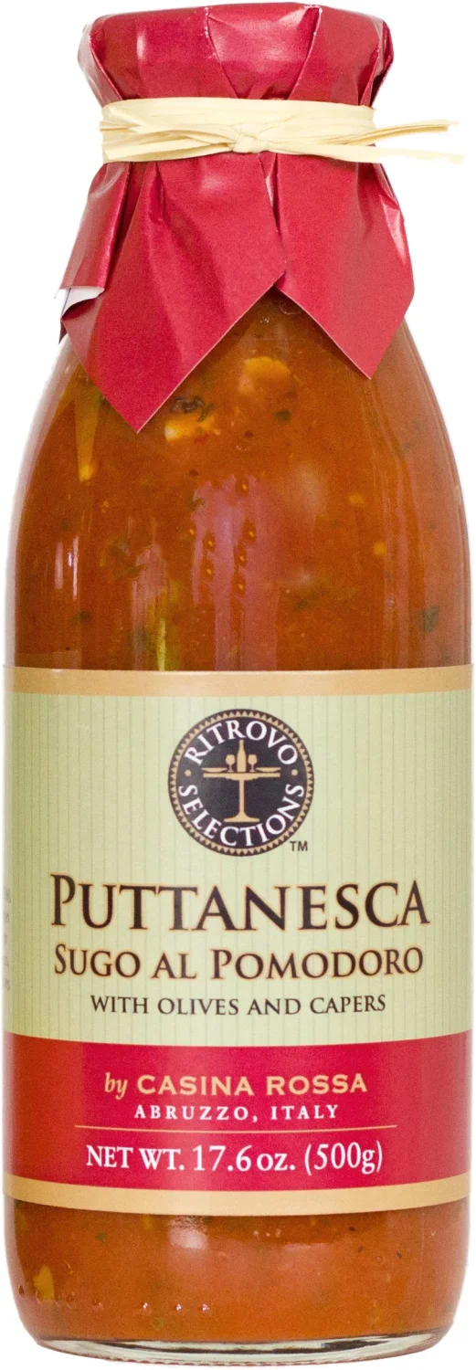 Puttanesca Sugo al Pomodoro Pasta Sauce by Casina Rossa, 17.6 Ounces (500g) Bottle