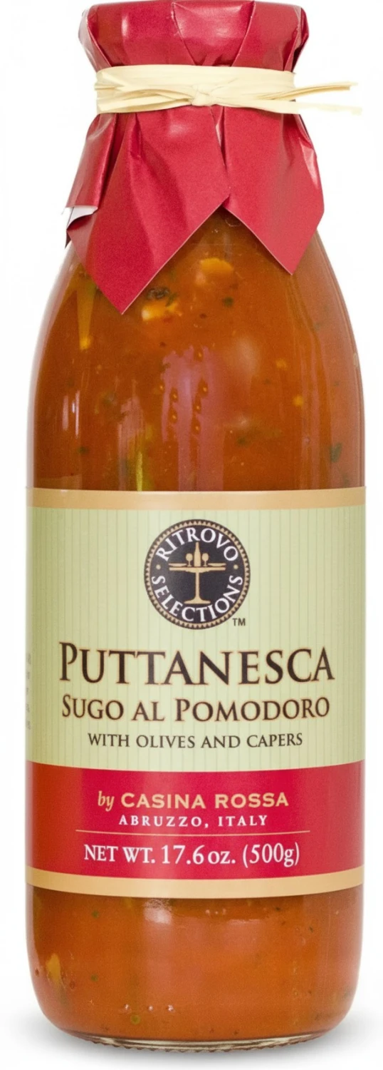 Puttanesca Sugo al Pomodoro Pasta Sauce by Casina Rossa, 17.6 Ounces (500g) Bottle