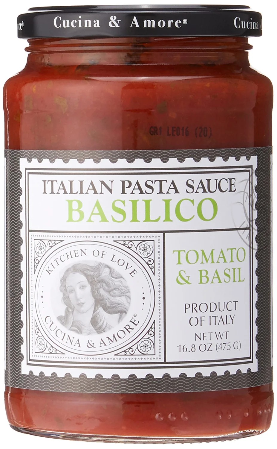 Cucina & Amore Italian Pasta Sauce Basilico Tomato, Basil & Garlic -- 16.8 oz
