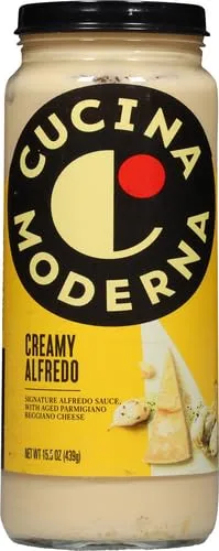 Cucina Moderna Creamy Alfredo Sauce, Made with Real Cheese, No Added Sugar Gluten Free Pasta Sauce, 15.5 OZ