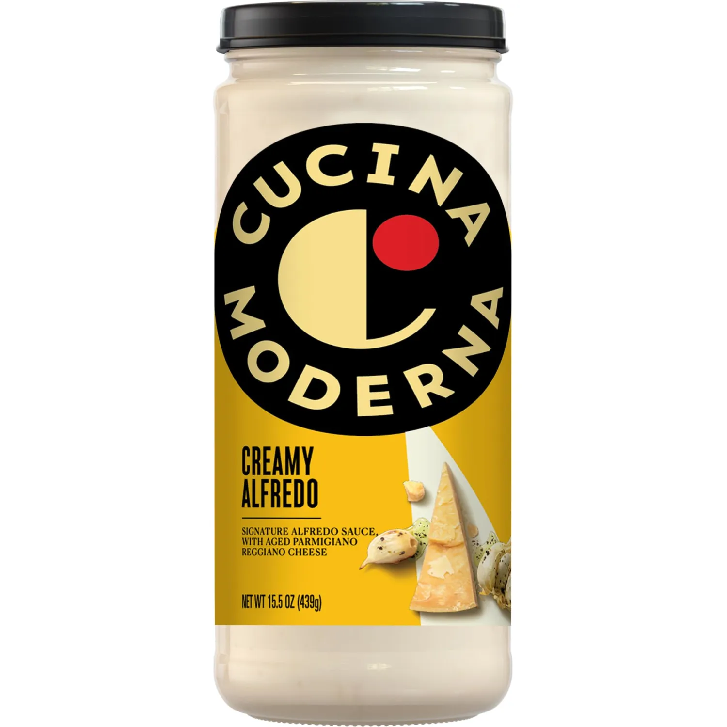 Cucina Moderna Creamy Alfredo Sauce, Made with Real Cheese, No Added Sugar Gluten Free Pasta Sauce, 15.5 OZ
