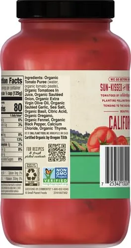 Muir Glen Organic Italian Herb Pasta Sauce, No Sugar Added, 23.5 oz.