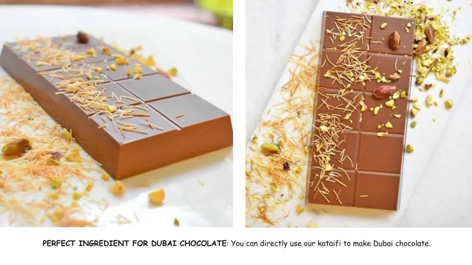 Kataifi Shredded Fillo Phyllo Dough, Baked Kataifi Pastry, 3.5 oz. (100 gr), Ingredient of Dubai Chocolate Pistachio Bars, Knafeh, kadayif for Pastries, Milky Desserts