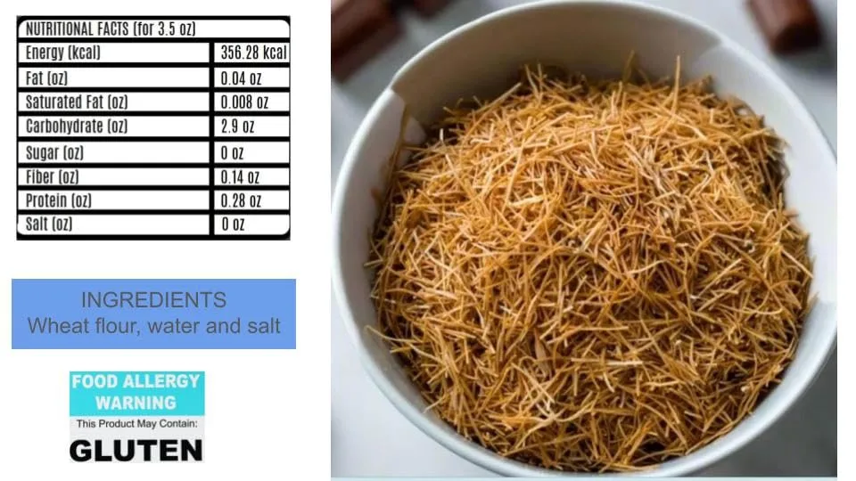 Kataifi Shredded Fillo Phyllo Dough, Baked Kataifi Pastry, 3.5 oz. (100 gr), Ingredient of Dubai Chocolate Pistachio Bars, Knafeh, kadayif for Pastries, Milky Desserts