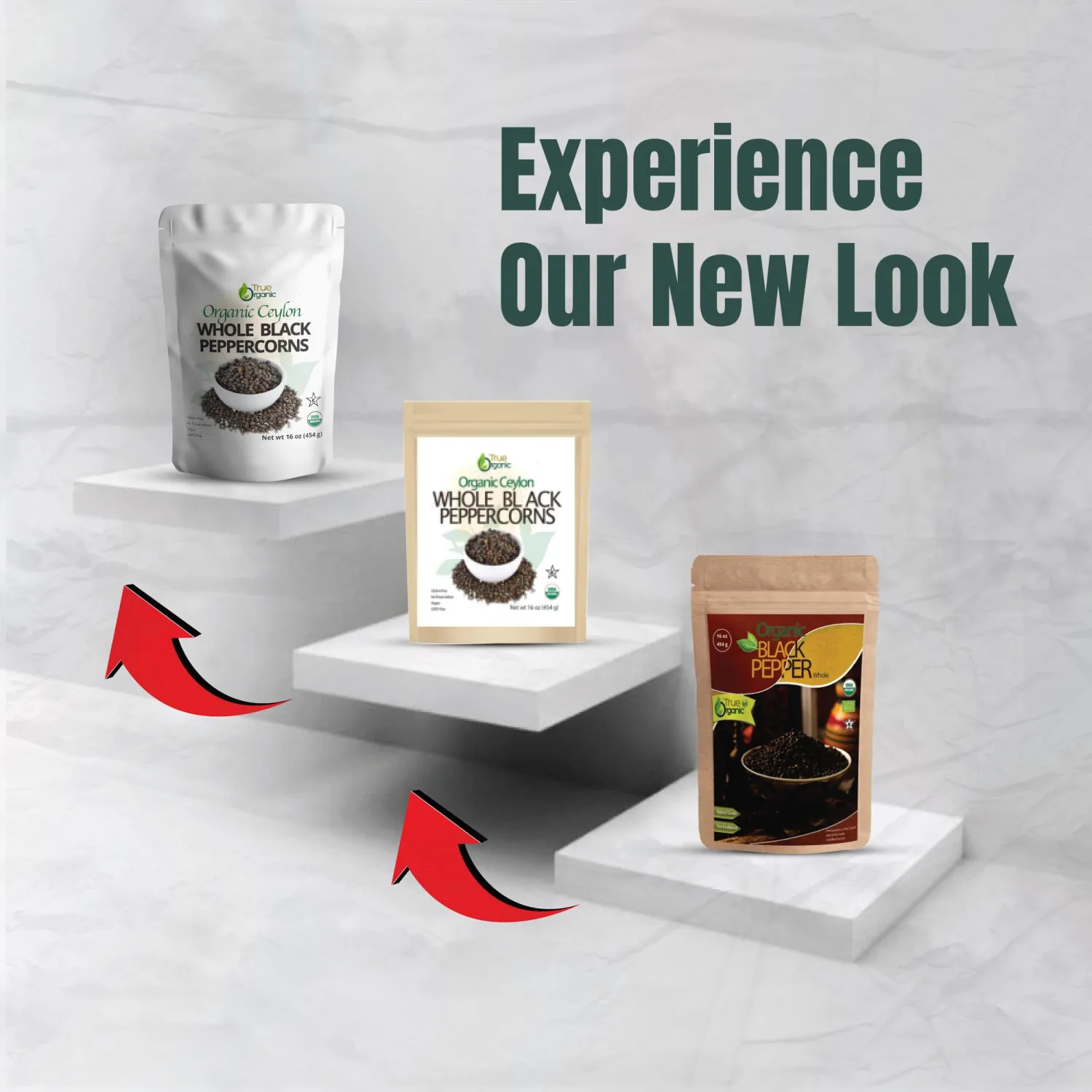 True Organic Ceylon Black Peppercorns Whole 16 Oz - USDA & Kosher Certified, Gluten-Free & Non-GMO Peppercorns, Pure Ceylon Premium Quality & Perfect for Grinder Refill [ Bulk, 1 lb ]