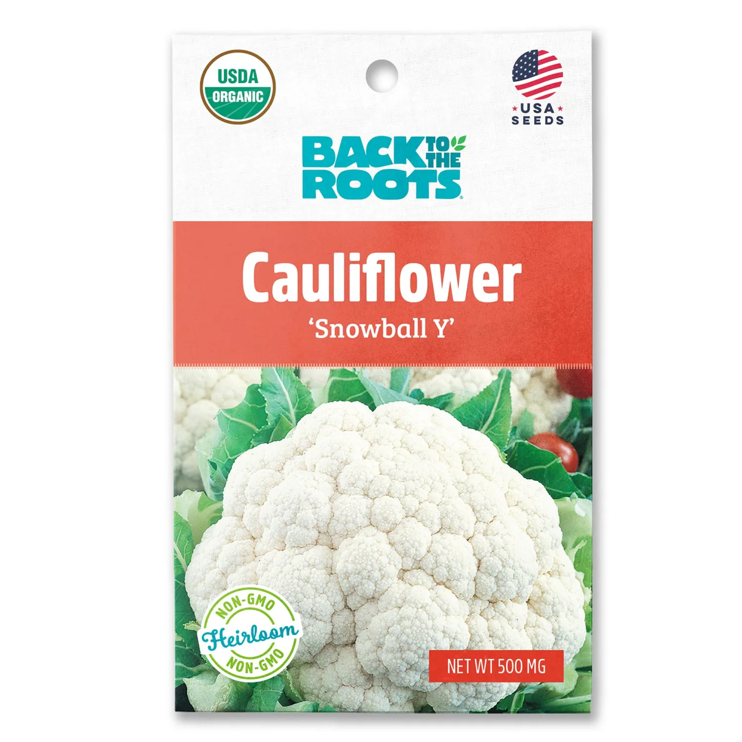 Back to the Roots - 100% Organic Seed Packet - Cauliflower 'Snowball Y' 500mg