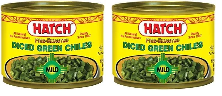 Hatch Mild Diced Green Chilies, 4 oz (Pack of 2)