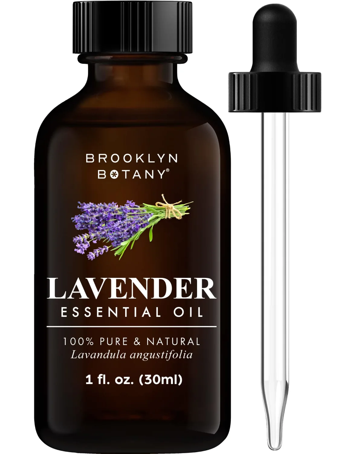 Brooklyn Botany Lavender Essential Oil – 100% Pure and Natural – Premium Grade Oil with Dropper - for Aromatherapy and Diffuser - 1 Fl Oz