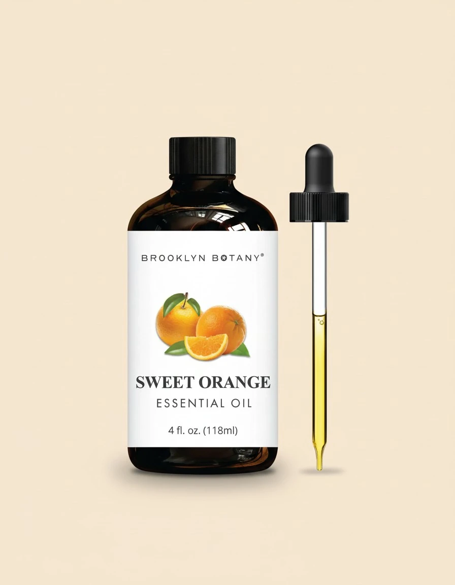 Brooklyn Botany Sweet Orange Essential Oil - Huge 4 Fl Oz - 100% Pure and Natural - Premium Grade with Dropper - for Aromatherapy and Diffuser