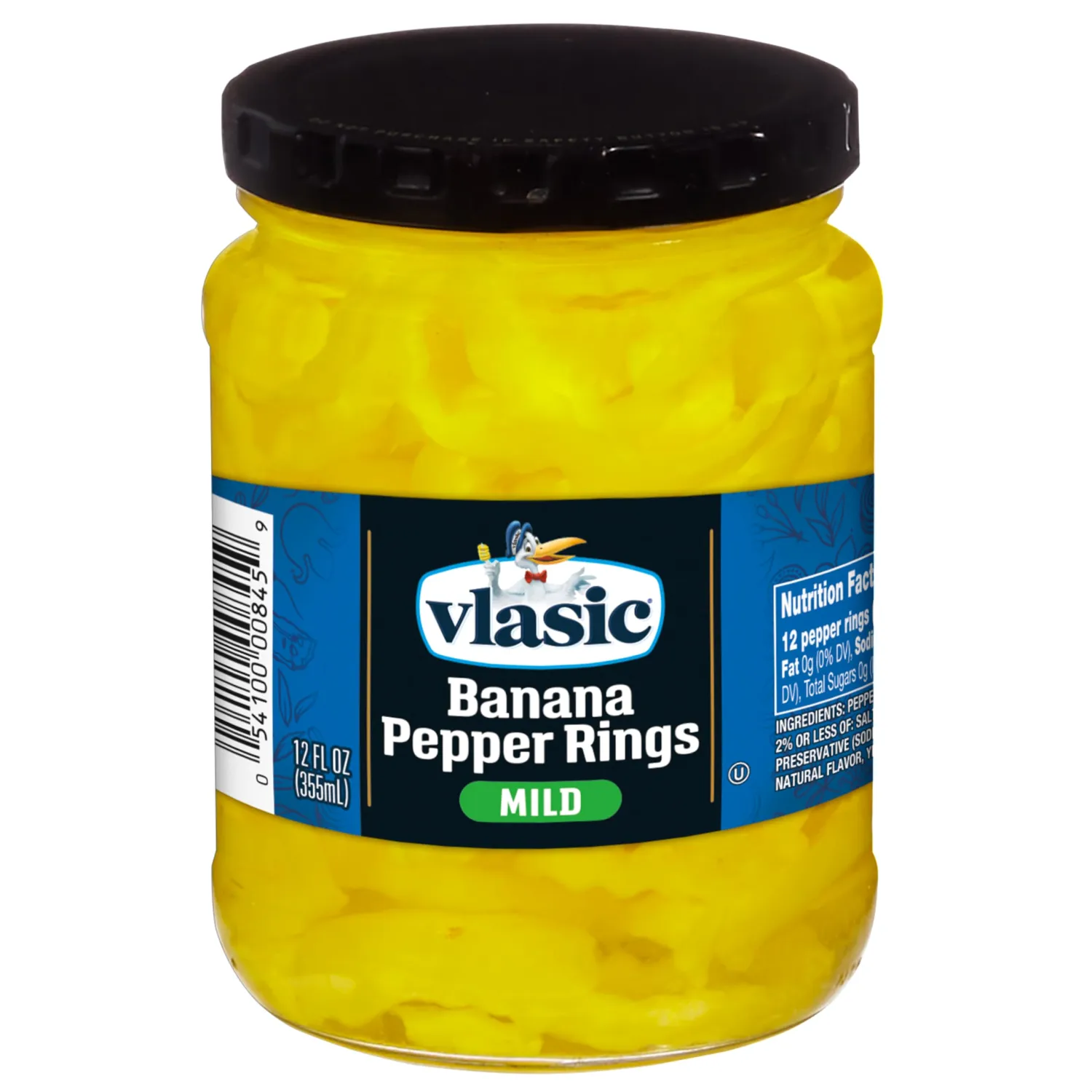 Vlasic Deli Style Mild Banana Pepper Rings, Keto Friendly, 12 FL OZ
