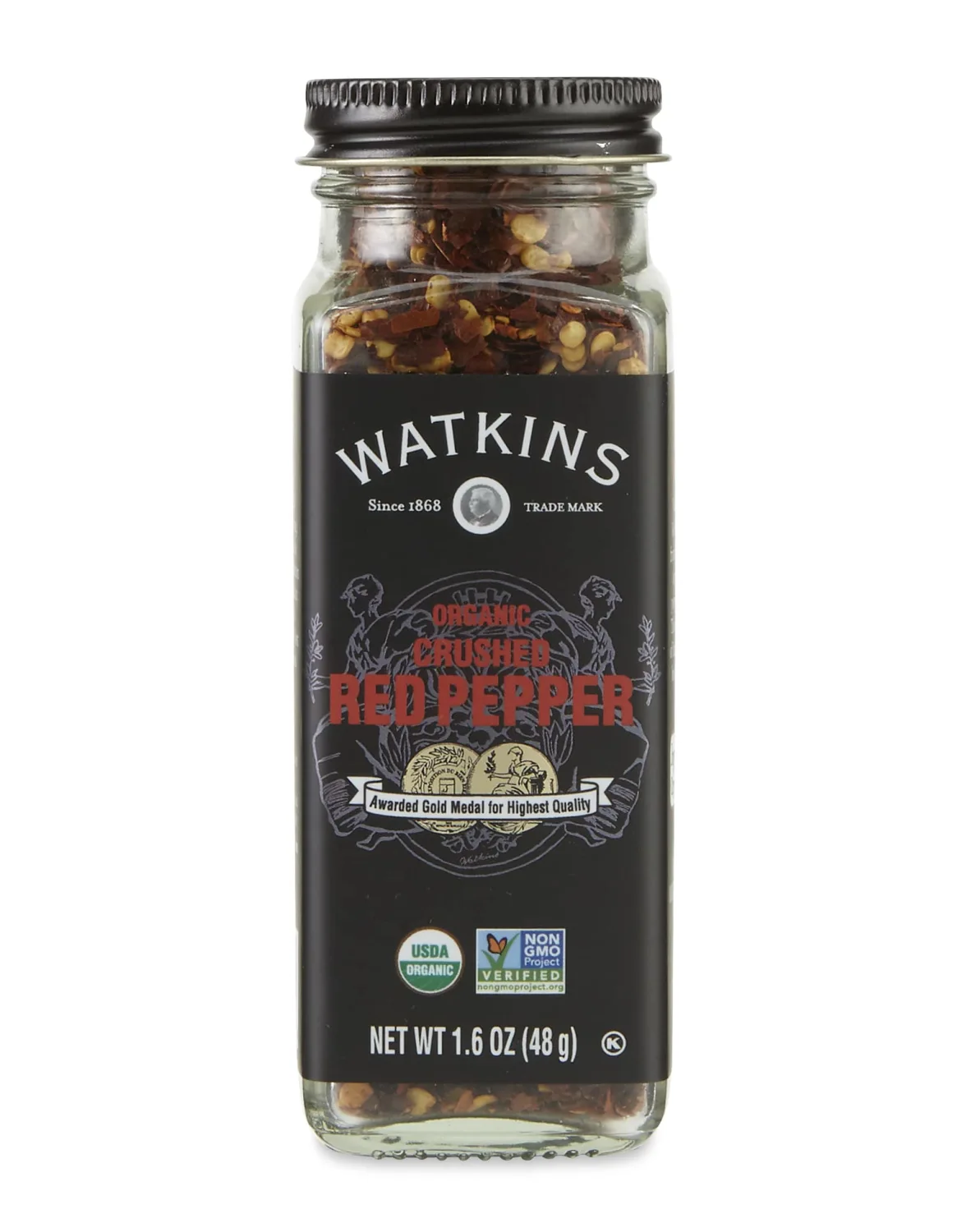 Watkins Gourmet Organic Spice Jar, Crushed Red Pepper, Non-GMO, Kosher, 1.6 Ounce Jar, 1-Pack