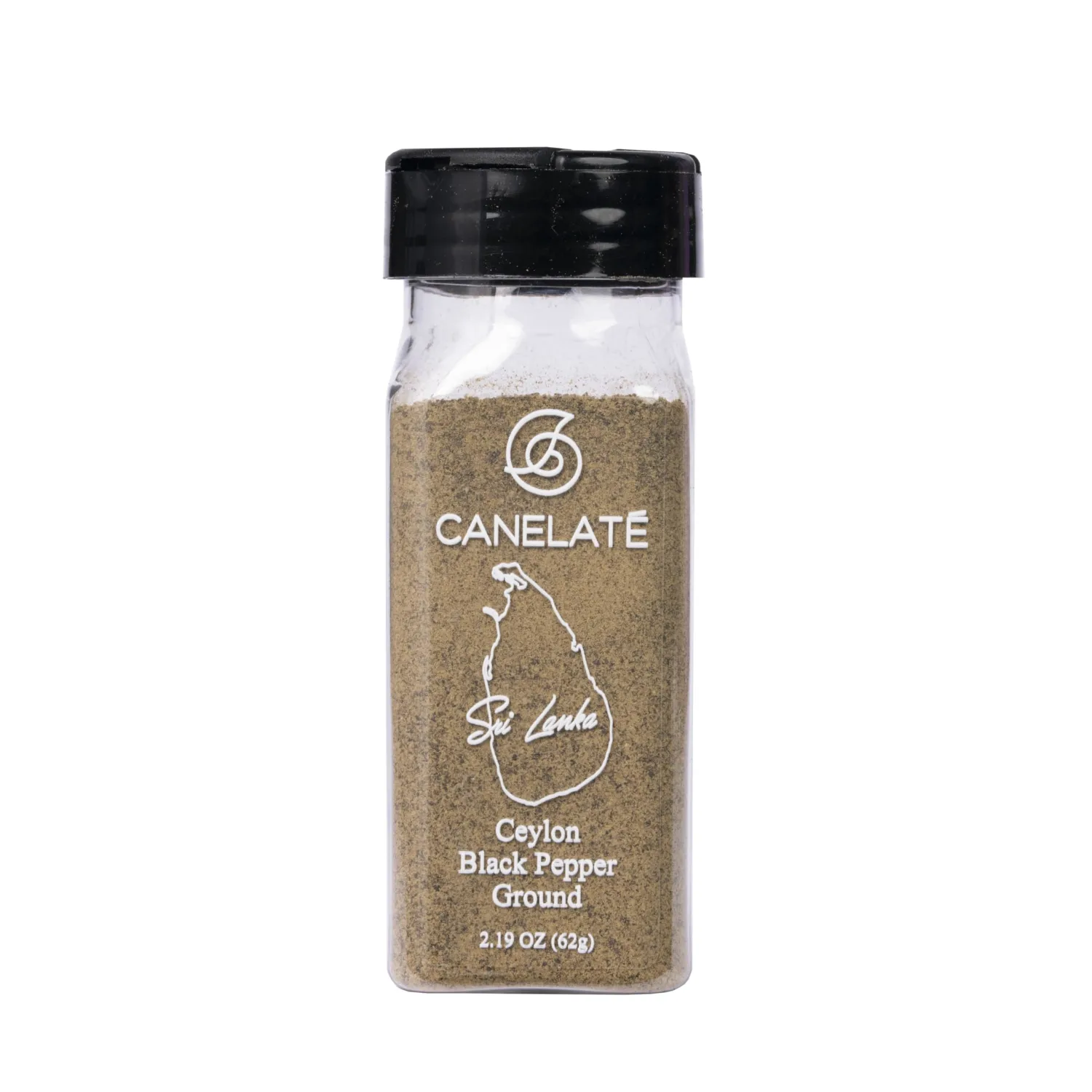 CANELATÉ Organic Black Pepper Ground 62g (2.19oz) - Packed at the source, 100% pure, Highest Piperine black pepper from small holder farmers in Sri Lanka