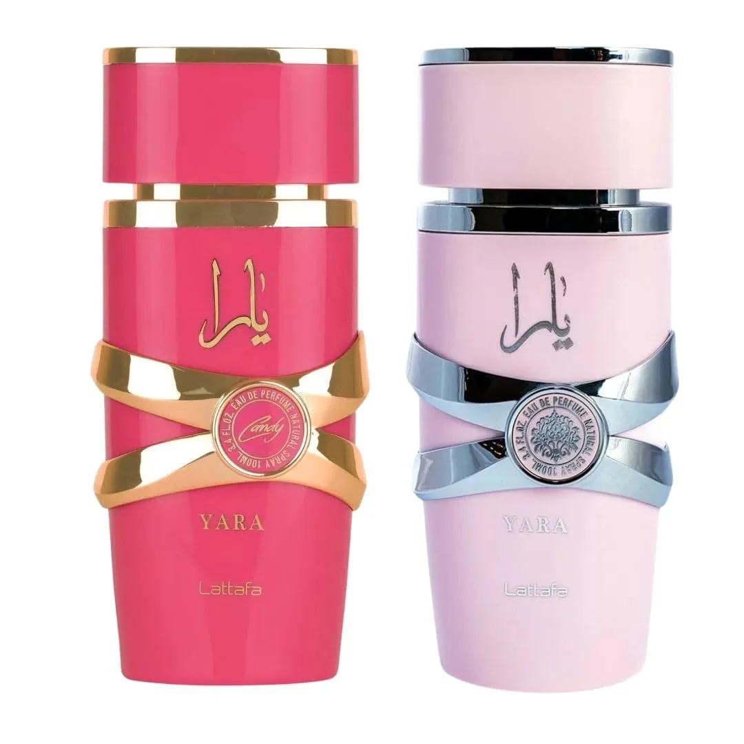 Lattafa 2 Piece Gift Set (Yara EDP 3.4 Fl Oz + Yara Candy EDP 3.4 Fl Oz)