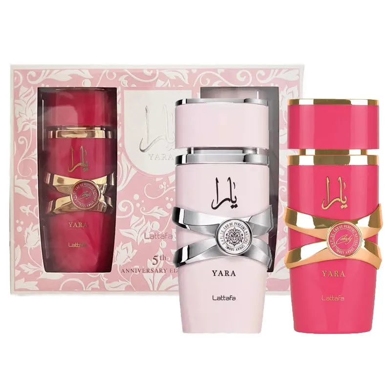 Lattafa 2 Piece Gift Set (Yara EDP 3.4 Fl Oz + Yara Candy EDP 3.4 Fl Oz)