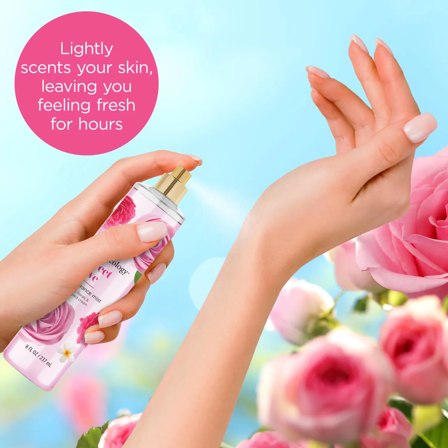 Bodycology Long-Lasting Fragrance Body Mist, Sweet Love, 8 fl oz