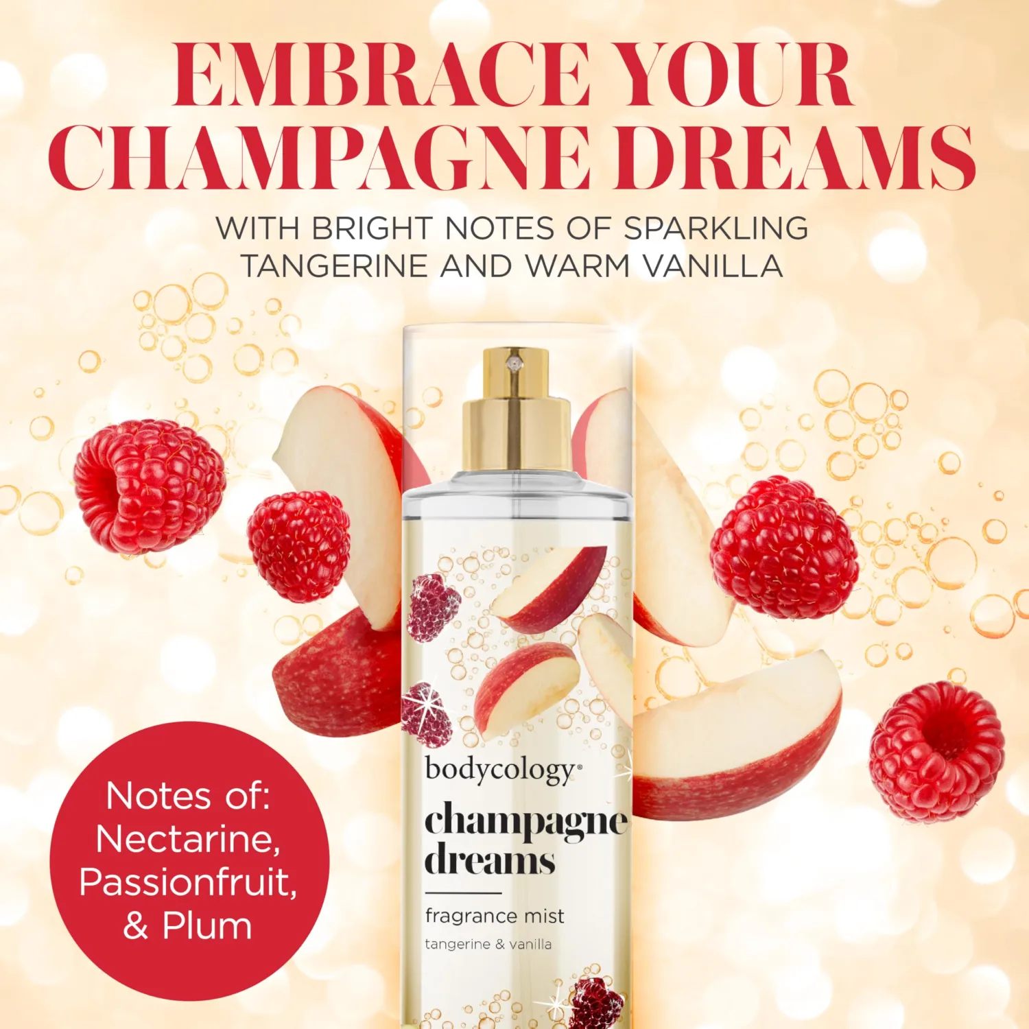 Bodycology Long-Lasting Fragrance Body Mist, Champagne Dreams, 8 fl oz