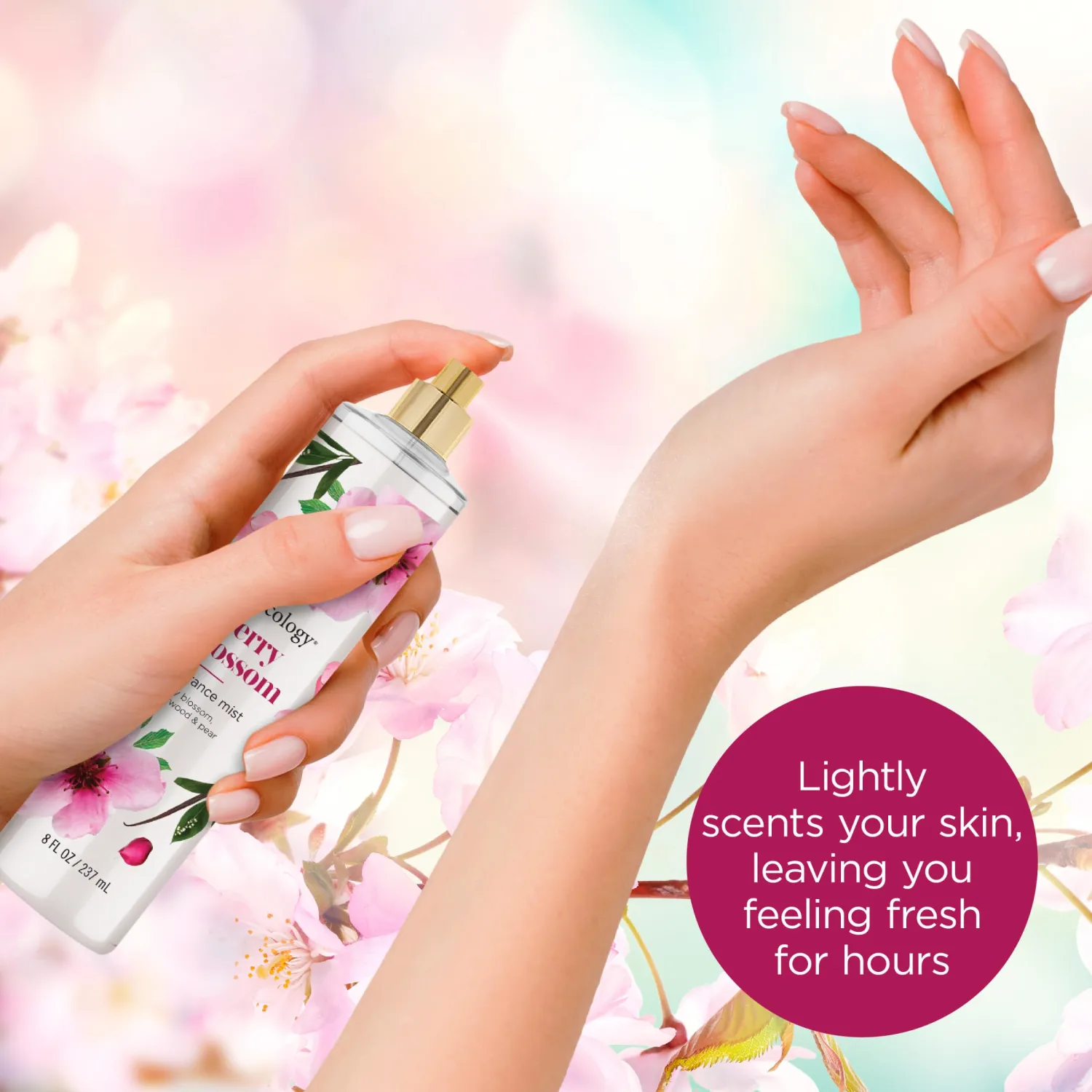 Bodycology Long-Lasting Fragrance Body Mist, Cherry Blossom, 8 fl oz