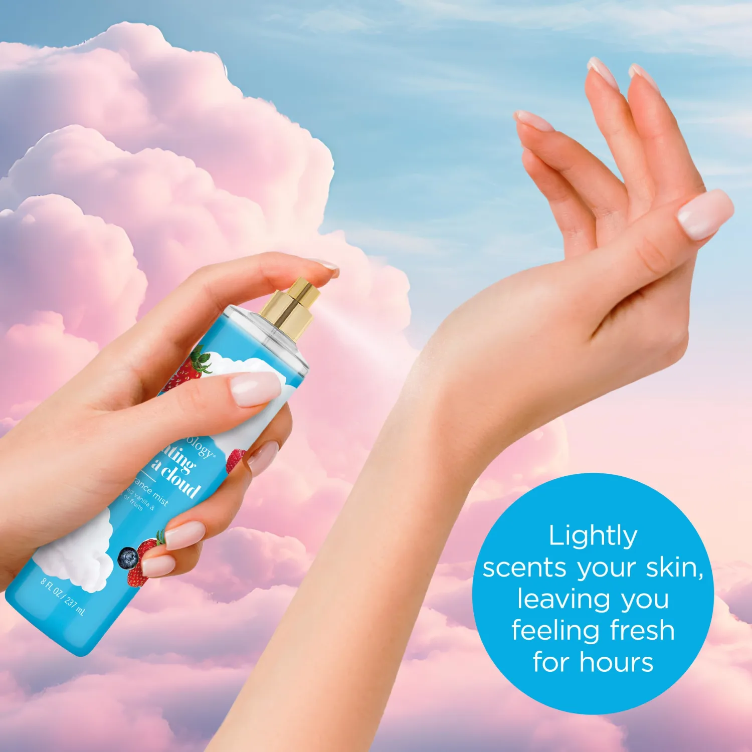 Bodycology Long-Lasting Fragrance Body Mist, Floating On A Cloud, 8 fl oz