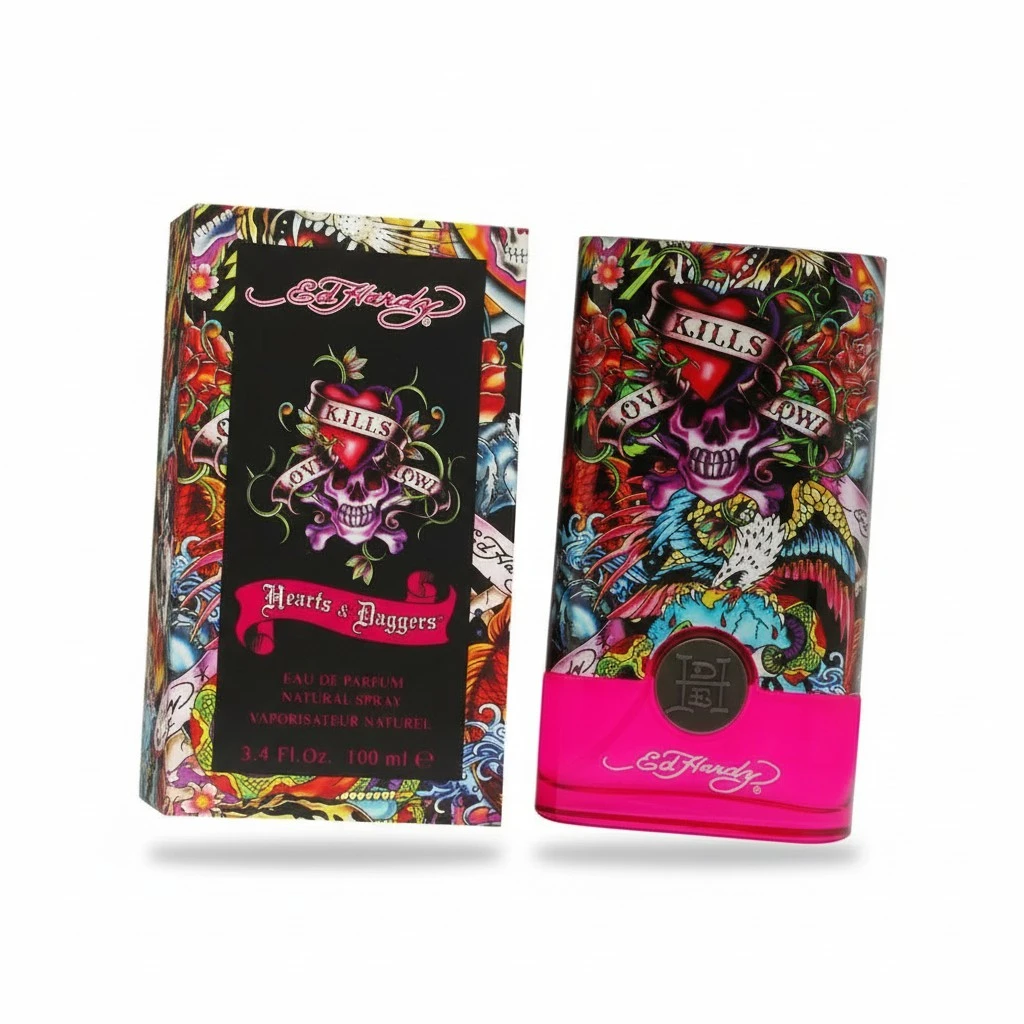 Ed Hardy Women's Perfume Fragrance by Christian Audigier, Eau De Parfum, Hearts & Daggers, 3.4 Fl Oz