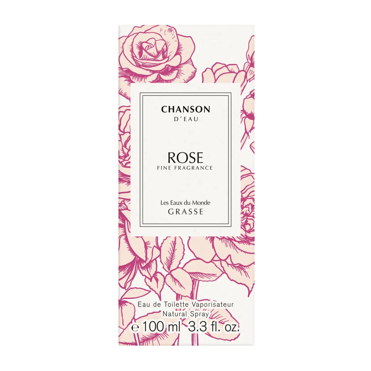 Chanson Rose Eau de Toilette 3.4 fl oz (Pack of 1), Notes of Lychee, Rose, and Oak Moss, Women's Fragrance, Long Lasting, Everyday Fragrance, Travel Size