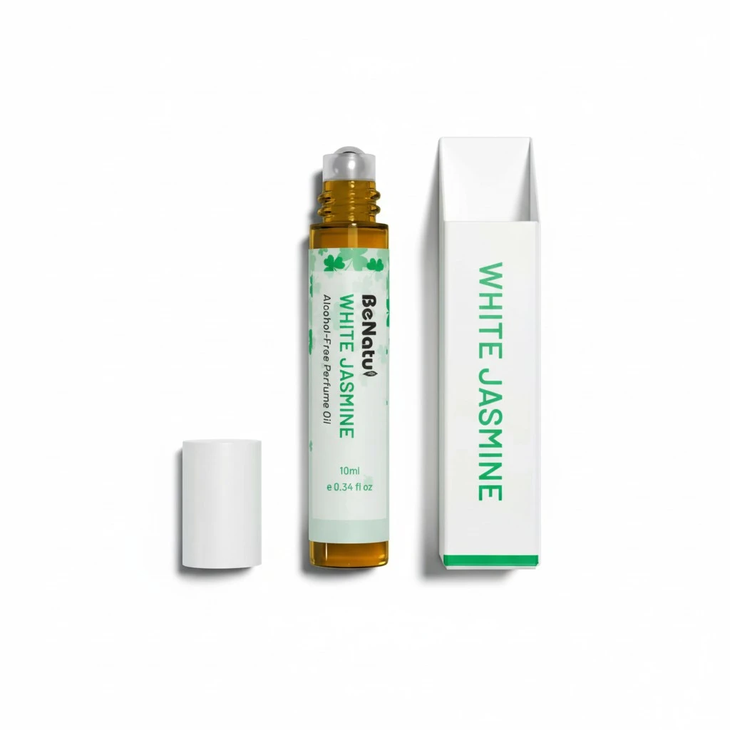 Jasmine Perfume Oil Roll On for Women, Alcohol Free Eau de Parfum,Travel Size Essential Oil Body Fragrance, Concentrated Rouge Floral Scent, 10 ml