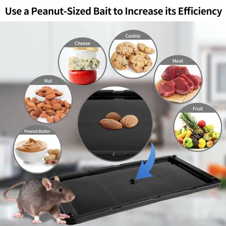 LULUCATCH Super Glue Traps 6 Pack for Mice & Snakes, Larger, Heavier Sticky Traps with Non-Toxic Glue. Sticky Mouse Traps Indoor, Easy to Set, Pet Safe Pest Control