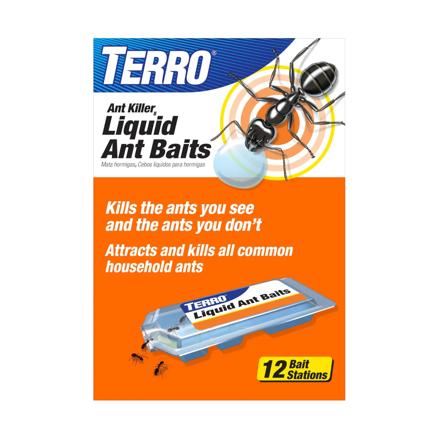 TERRO Ant Killer Bait Stations T300B - Liquid Bait to Eliminate Ants - 12 Count Stations for Effective Indoor Ant Control