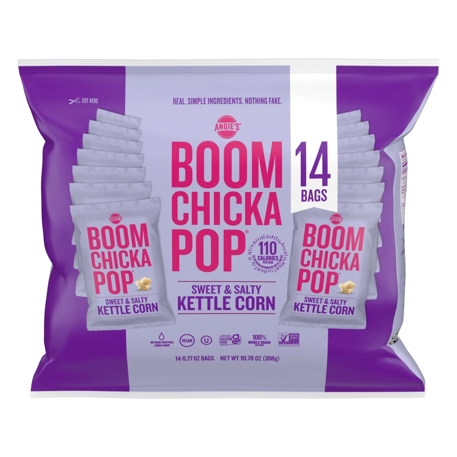 Angie's BOOMCHICKAPOP Sweet & Salty Kettle Corn Popcorn Multi-Pack, .77 oz. Individual Bags