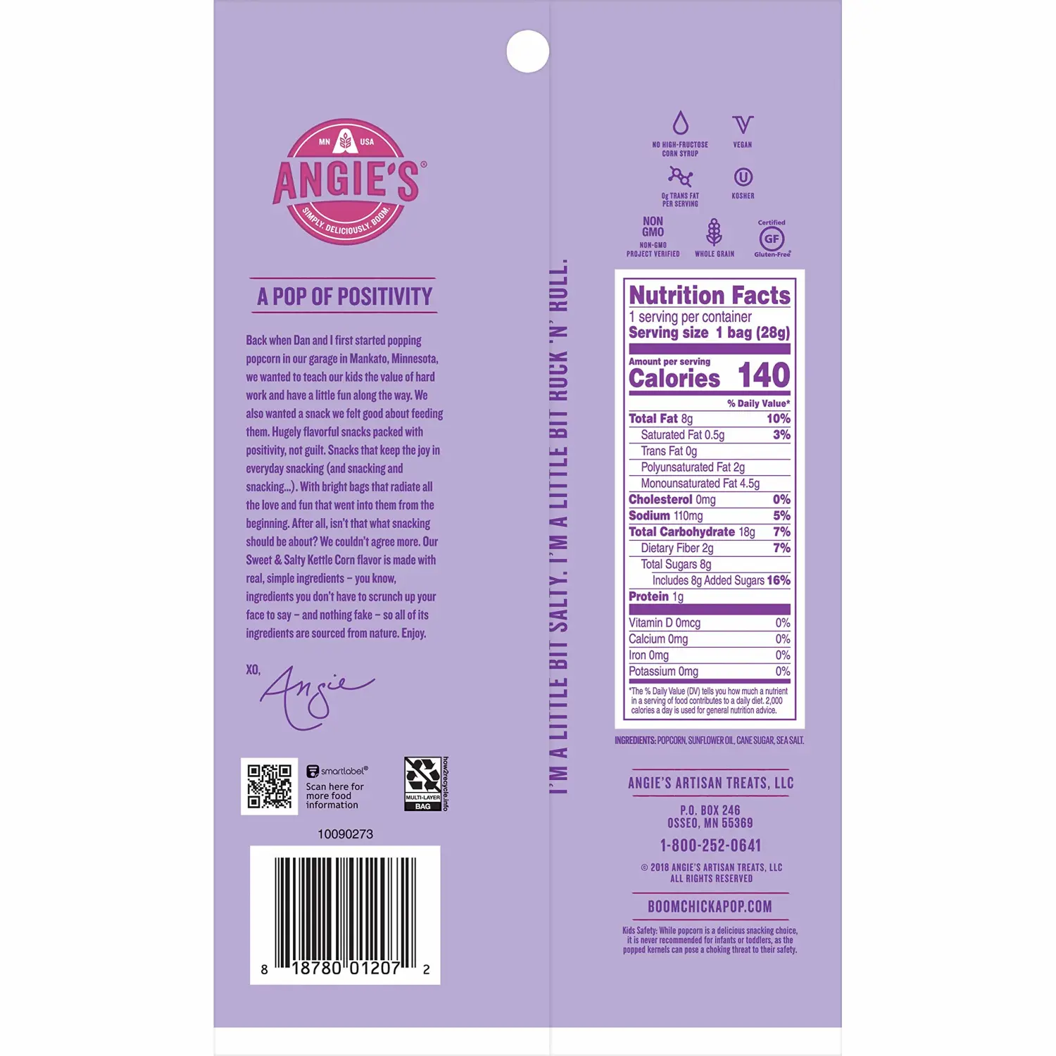 Angie's BOOMCHICKAPOP Sweet & Salty Kettle Corn Popcorn, 1 oz (Packaging May Vary)