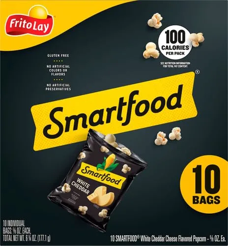 Frito-Lay Smartfood Popcorn White Cheddar, 0.625 Ounce, 10 Ct